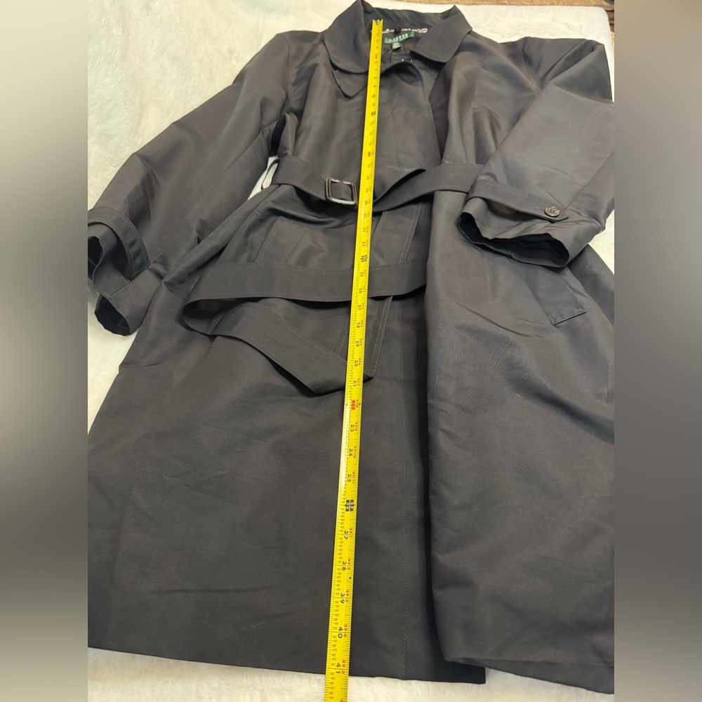Lauren Ralph Lauren Black Belted Maxi Trench Coat- size 3X - Picture 11 of 12